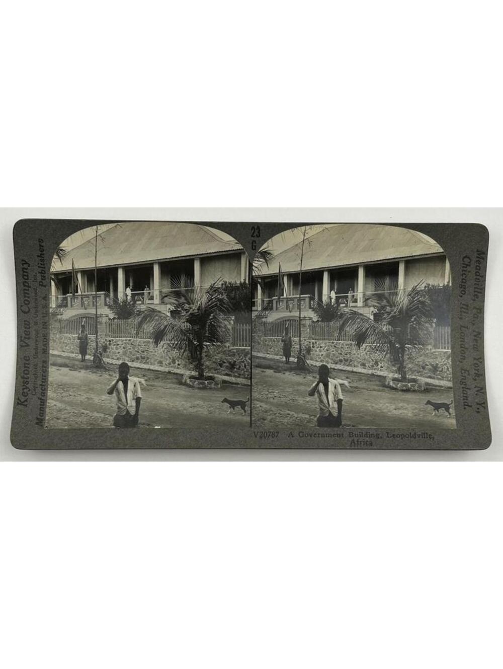 Keystone Stereoview 23 V20787 Government Building Leopoldville Africa Card L-2